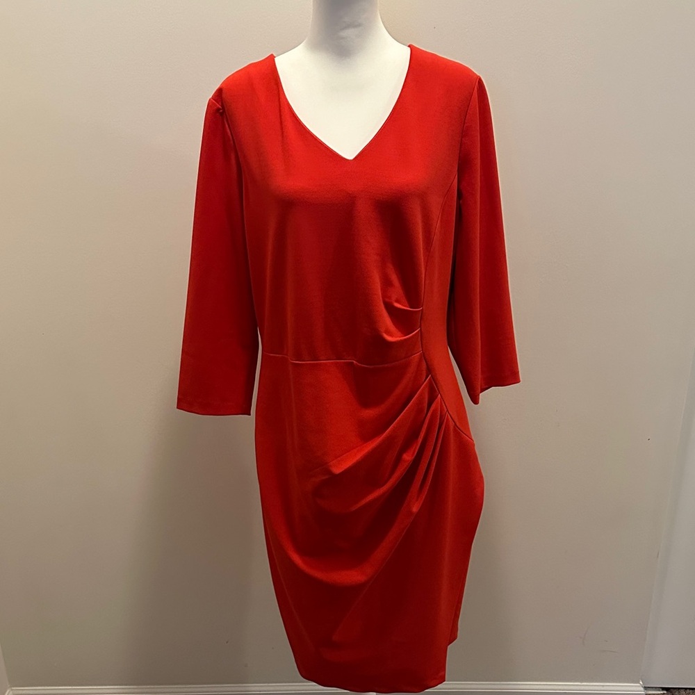 NYDJ Vibrant Red Long Sleeve Dress